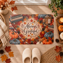 Rustic Fall Always Grateful Pumpkins Illustration