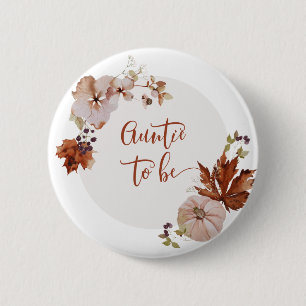 Rustic fall Auntie to be Button