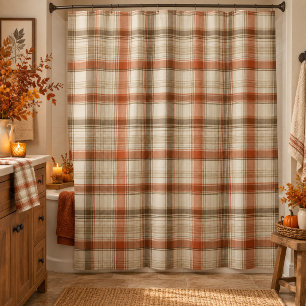 Rustic Fall Autumn Classic Plaid Rust Cream Brown