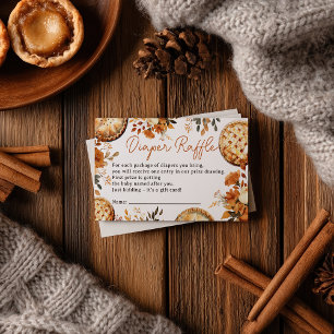Rustic Fall Autumn Cutie Pie Baby Diaper Raffle Enclosure Card