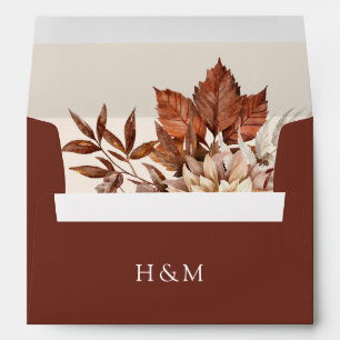 Rustic Fall Autumn Floral Wedding Invitation Envelope