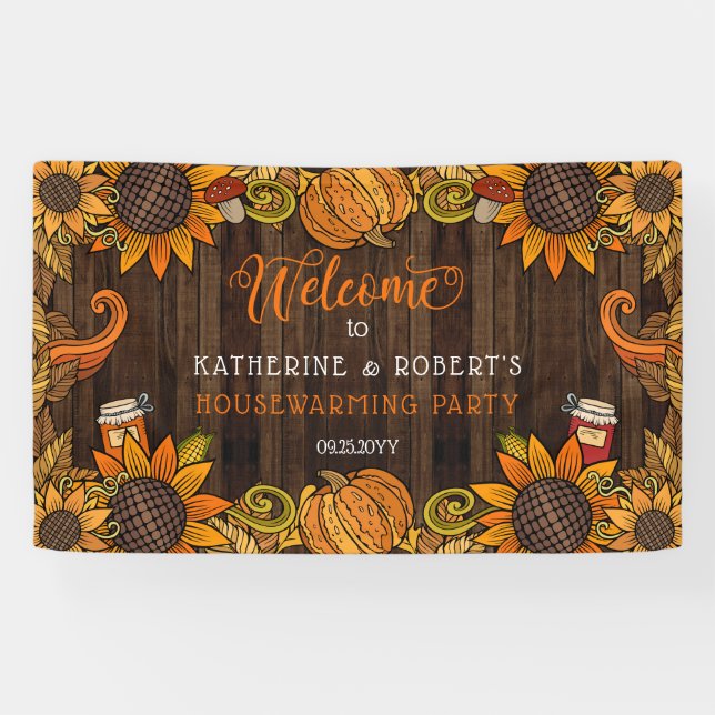Rustic Fall | Autumn Housewarming Welcome Banner (Horizontal)