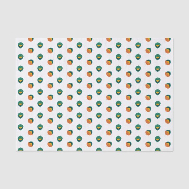 Rustic Fall Autumn Nature Acorn Pattern Tissue Paper (Front)