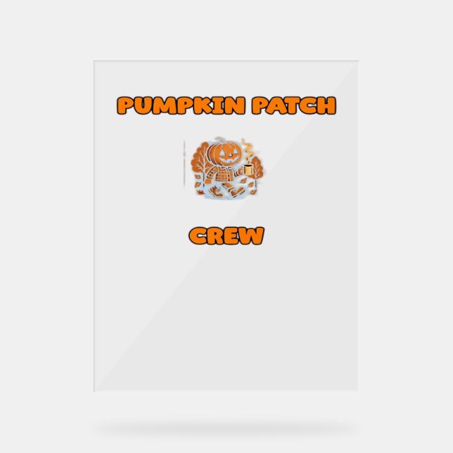 Rustic Fall Autumn Pumpkins Floral Leaves Classic  Acrylic Sign (Front)