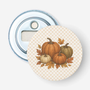 Rustic Fall/Autumn pumpkins & leaves Bottle Opener