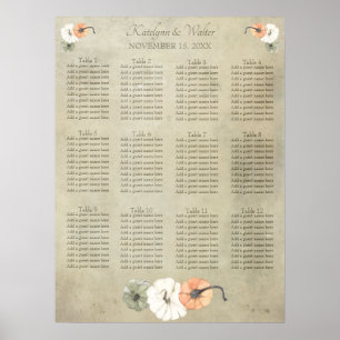 Rustic Fall Autumn Pumpkins Wedding Seating Chart