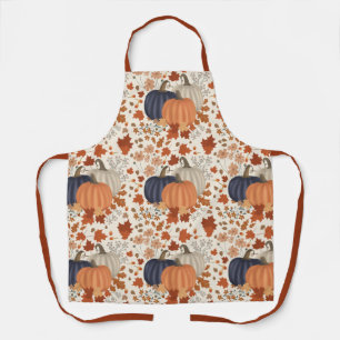 Rustic Fall Autumn Pumpkins Wildflowers Leaves Apron