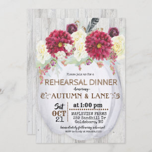 Rustic Fall Autumn Rehearsal Dinner Invitation