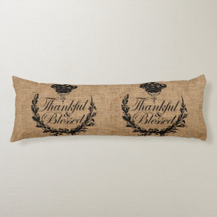 rustic fall autumn thanksgiving thankful blessed body pillow