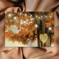 Rustic Fall Autumn Tree Twinkle Light Wedding RSVP