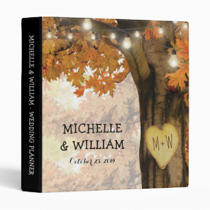 Rustic Fall Autumn Tree Twinkle Lights Wedding Binder