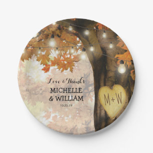 Rustic Fall Autumn Tree Wedding Collection Paper Plate