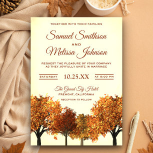 Rustic Fall Autumn Trees Forest Wedding Invitation