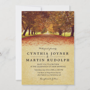 Rustic Fall Autumn Wedding Invitation