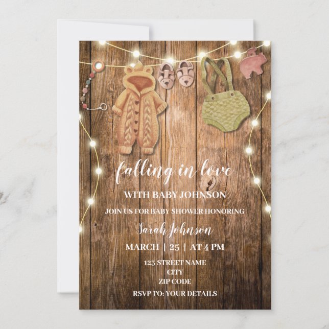 Rustic fall baby shower invitation (Front)
