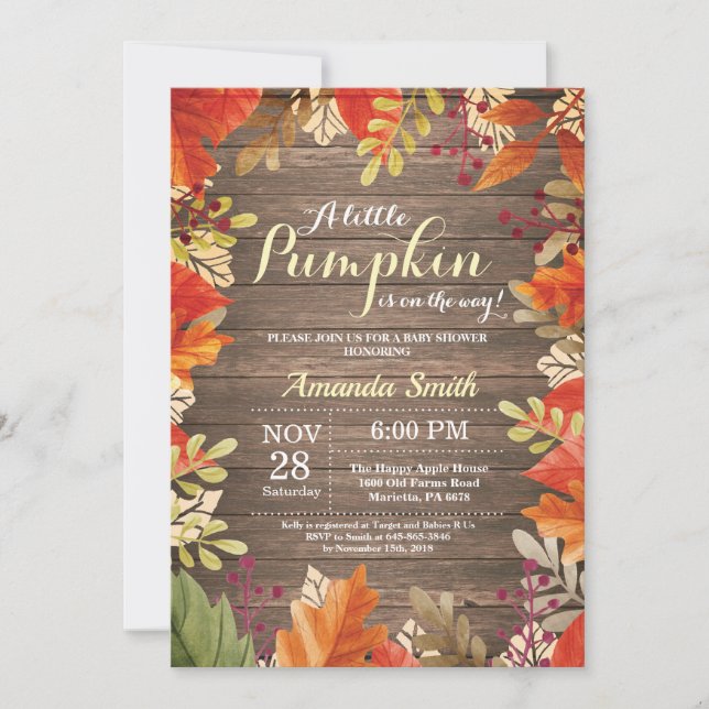 Rustic Fall Baby Shower Invitation (Front)