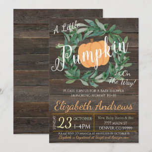 Rustic Fall Baby Shower Party Invitation