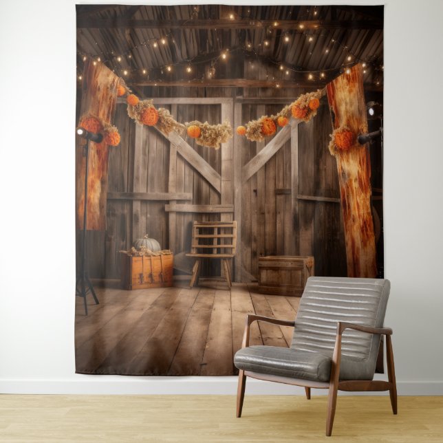 Rustic Fall Barn Hanging Tapestry (In Situ)