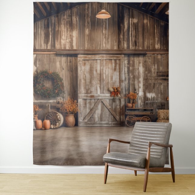 Rustic Fall Barn Hanging Tapestry (In Situ)
