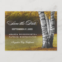 Rustic Fall Birch Tree Country Save The Date