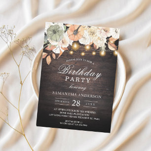 Rustic Fall Birthday Party  Invitation