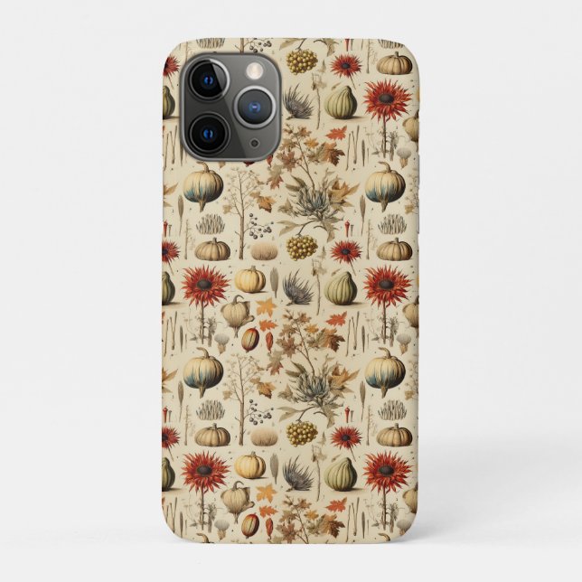 Rustic Fall Botanical with Gourds & Grains Case-Mate iPhone Case (Back)