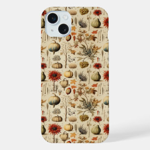Rustic Fall Botanical with Gourds & Grains iPhone 15 Plus Case