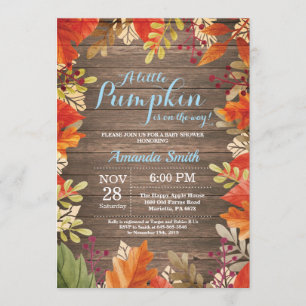 Rustic Fall Boy Baby Shower Invitation