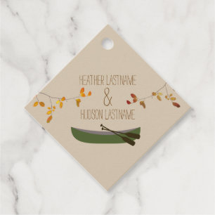 Rustic Fall Branches Canoe Wedding Favour Tags