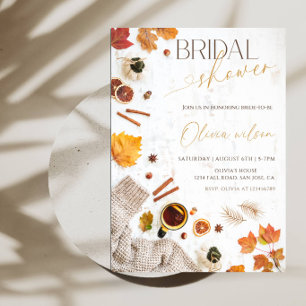 Rustic Fall Bridal Shower Party - Autumn Bride Invitation
