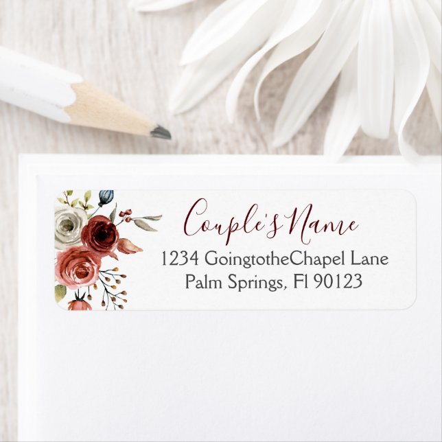 Rustic Fall Brown Floral Faire-part de mariage (En situation)