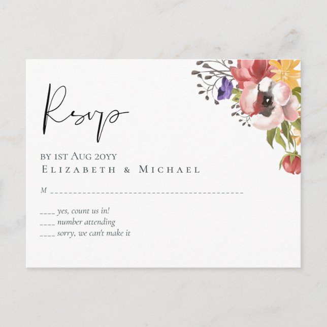 Rustic Fall Colours Wedding Collection - Budget Postcard (Front)