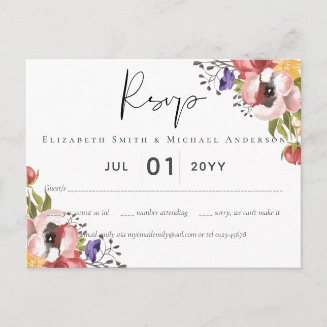 Rustic Fall Colours Wedding Collection - Budget Postcard (Front)