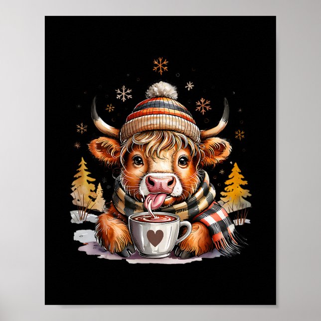 Rustic Fall Cute Cow Thanksgiving Farmer Cows Love Poster (Front)