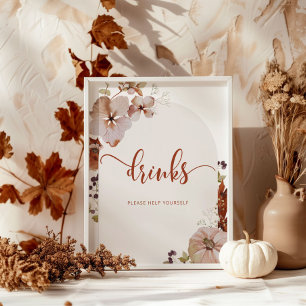 Rustic fall Drinks help yourself Poster