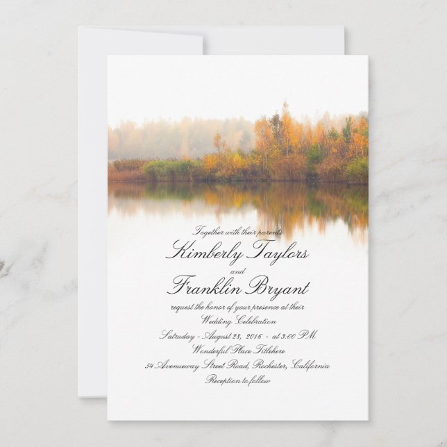 Rustic Fall Elegant and Simple Wedding Invitation (Front)