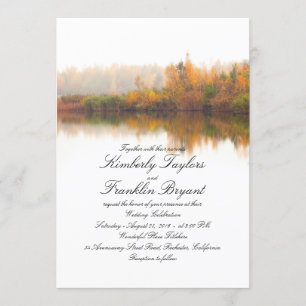 Rustic Fall Elegant and Simple Wedding Invitation