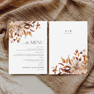 Rustic Fall Feuilles Mariage plat menu