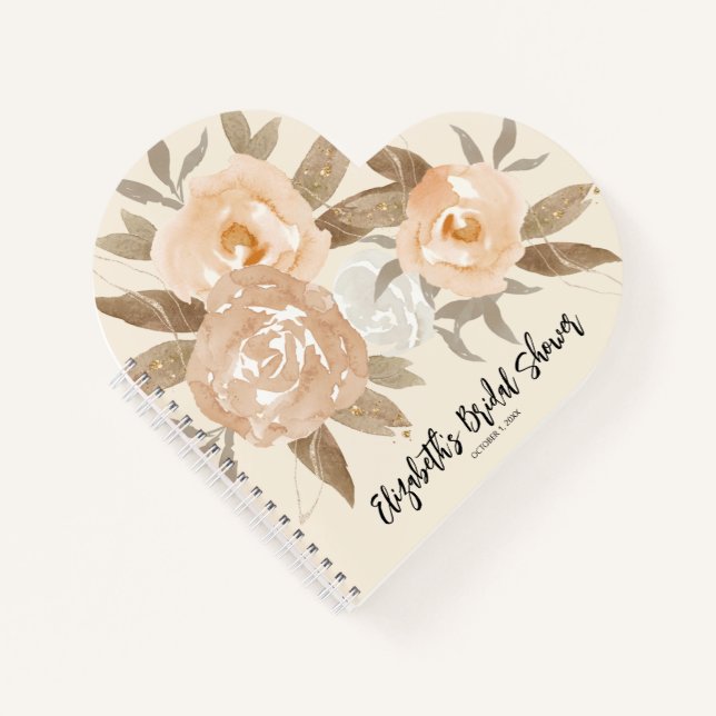 Rustic Fall Floral Bridal Shower Guest Book (Front)