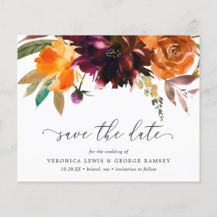 Rustic Fall Floral Budget Wedding Save the Date
