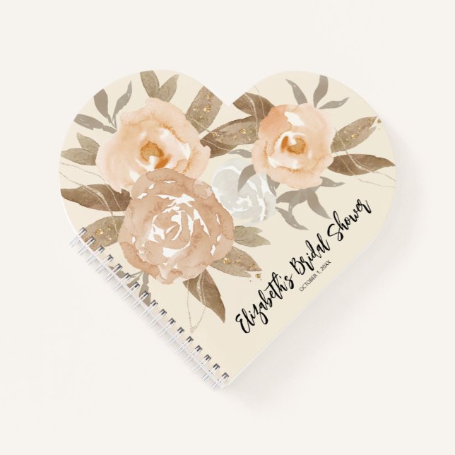 Rustic Fall Floral Fête des mariées Livre d'invité (Devant)