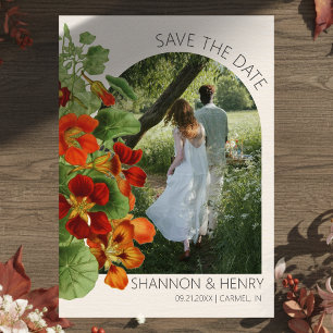 Rustic Fall Floral Modern Wedding Save the Date Invitation
