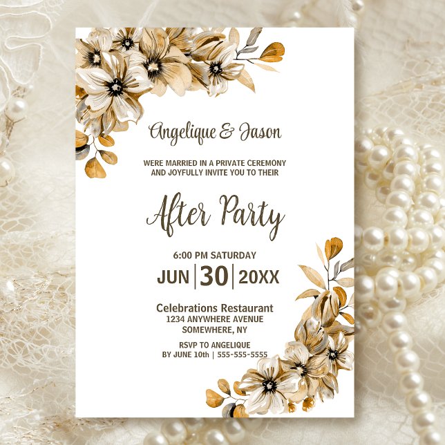 Rustic Fall Floral Wedding After Party Invitation (Creator Uploaded)
