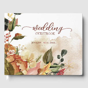 Rustic Fall Floral Wedding Guest Book