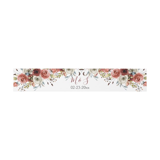 Rustic Fall Floral Wedding Invitation Belly Band (Flat)