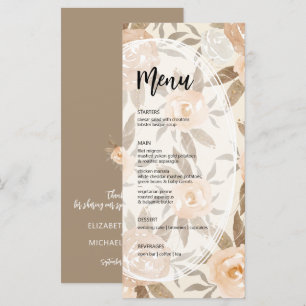 Rustic Fall Floral Wedding  Menu