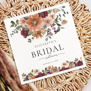 Rustic Fall Floral Wedding Napkin