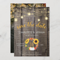 Rustic Fall Floral Wreath Barnwood Save the Date