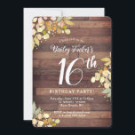 Rustic Fall Florals Gold Dots Sweet 16th Birthday Invitation<br><div class="desc">This design features pretty painted branches and leaves in fall colours with faux gold foil dots on a rustic wood background. Click the customize button for more flexibility in modifying the text or moving the graphics! Variations of this design as well as coordinating products are available in our shop, zazzle.com/store/doodlelulu....</div>