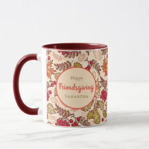 Rustic Fall Foliage & Berry Custom Friendsgiving  Mug